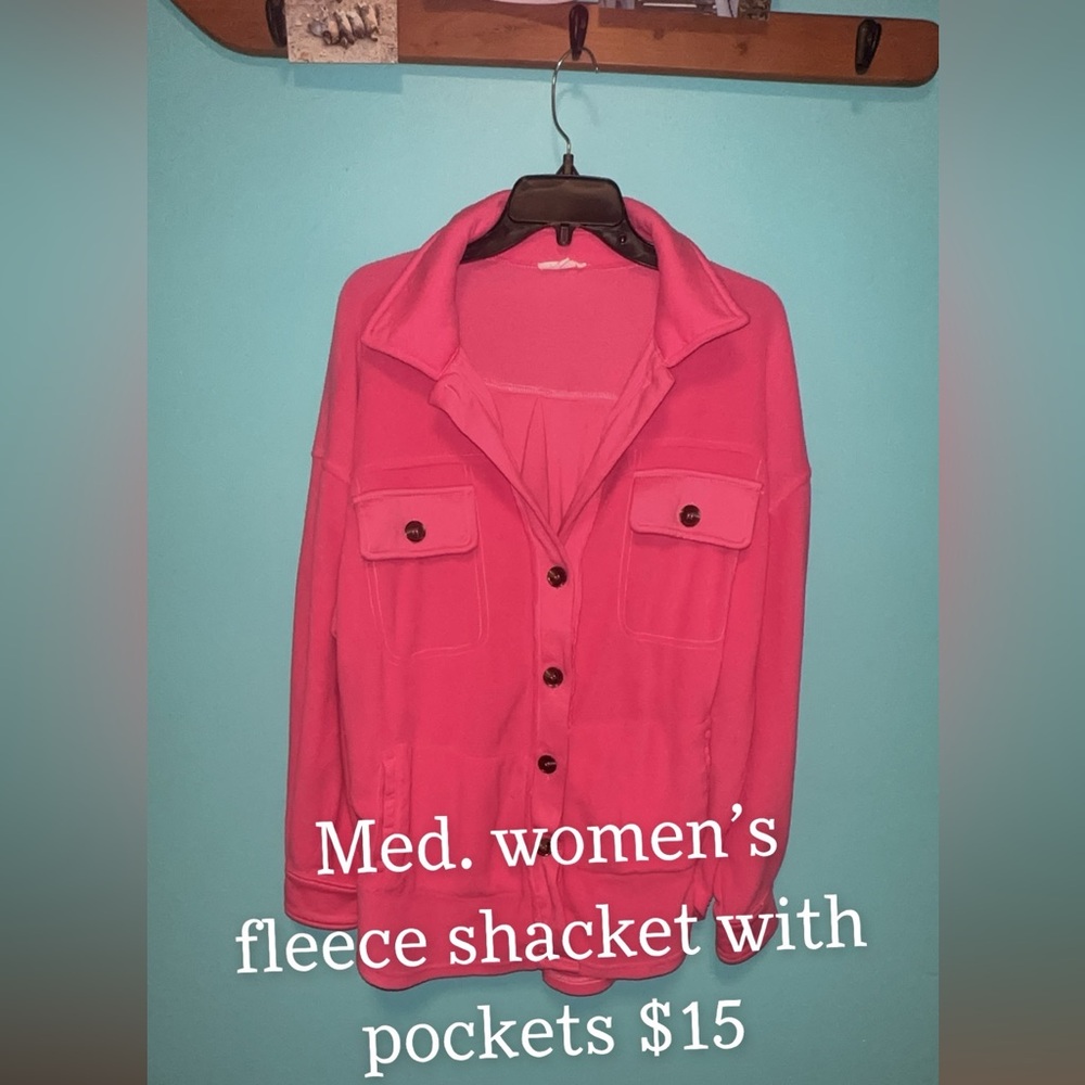 Hot pink fleece shacket!